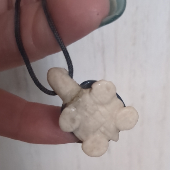 🐢 Ceramic Blue Turtle Rope Choker - Picture 3 of 7